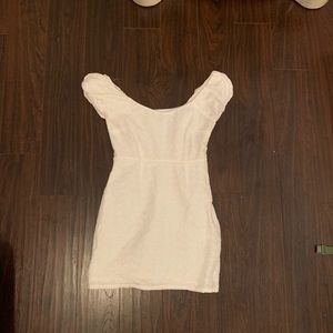 White Fitted Off the Shoulder Dress